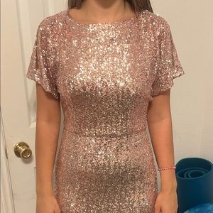 Size 9/10 Rose Gold Sequin Short Homecoming Dress